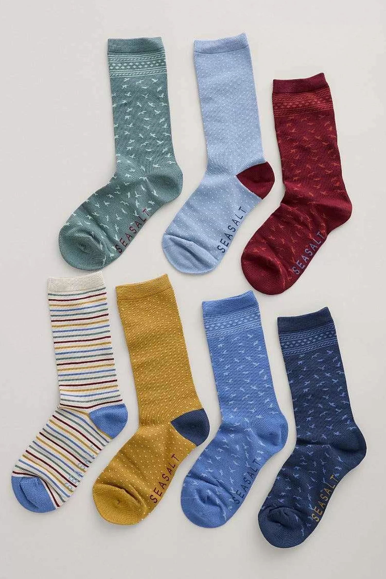 Women Seasalt Cornwall Box Of 7 Women'S Sailor Socks