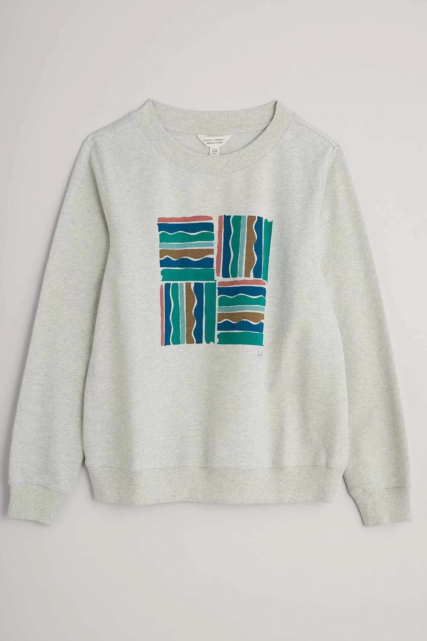 Women Seasalt Cornwall Bright Wave Printed Organic Cotton Sweatshirt