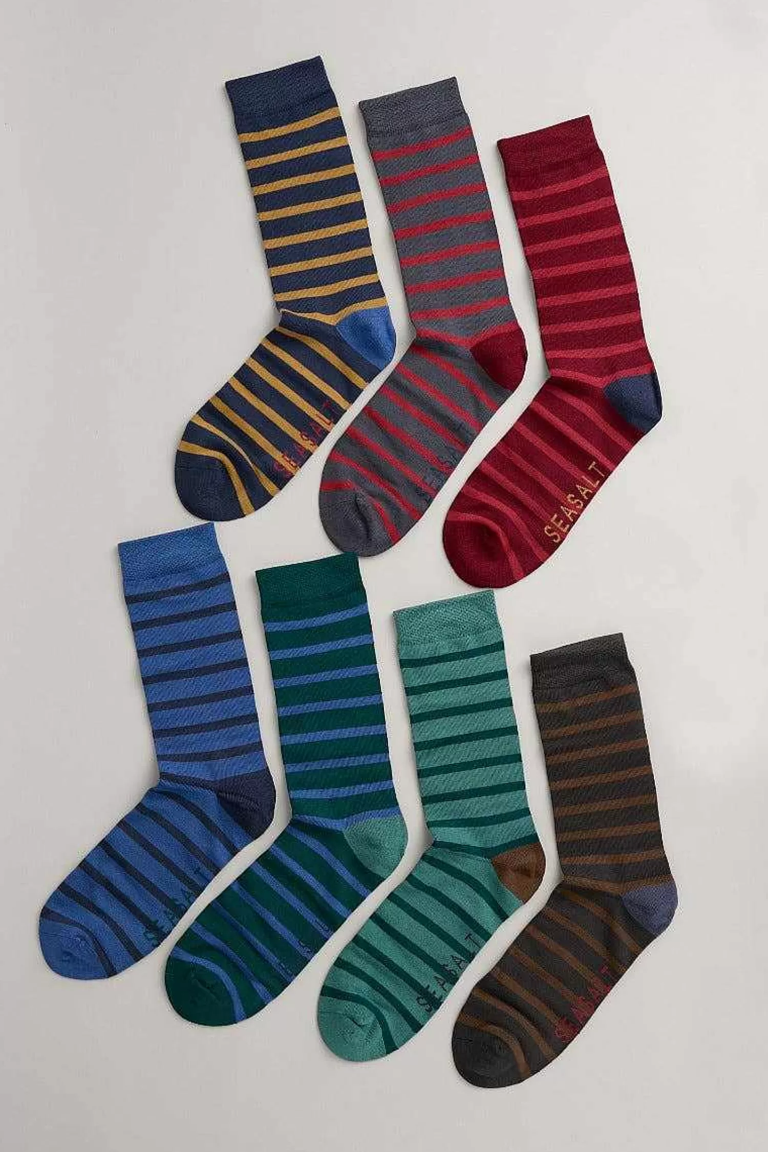 Men Seasalt Cornwall Gift Box Of 7 Men'S Sailor Socks