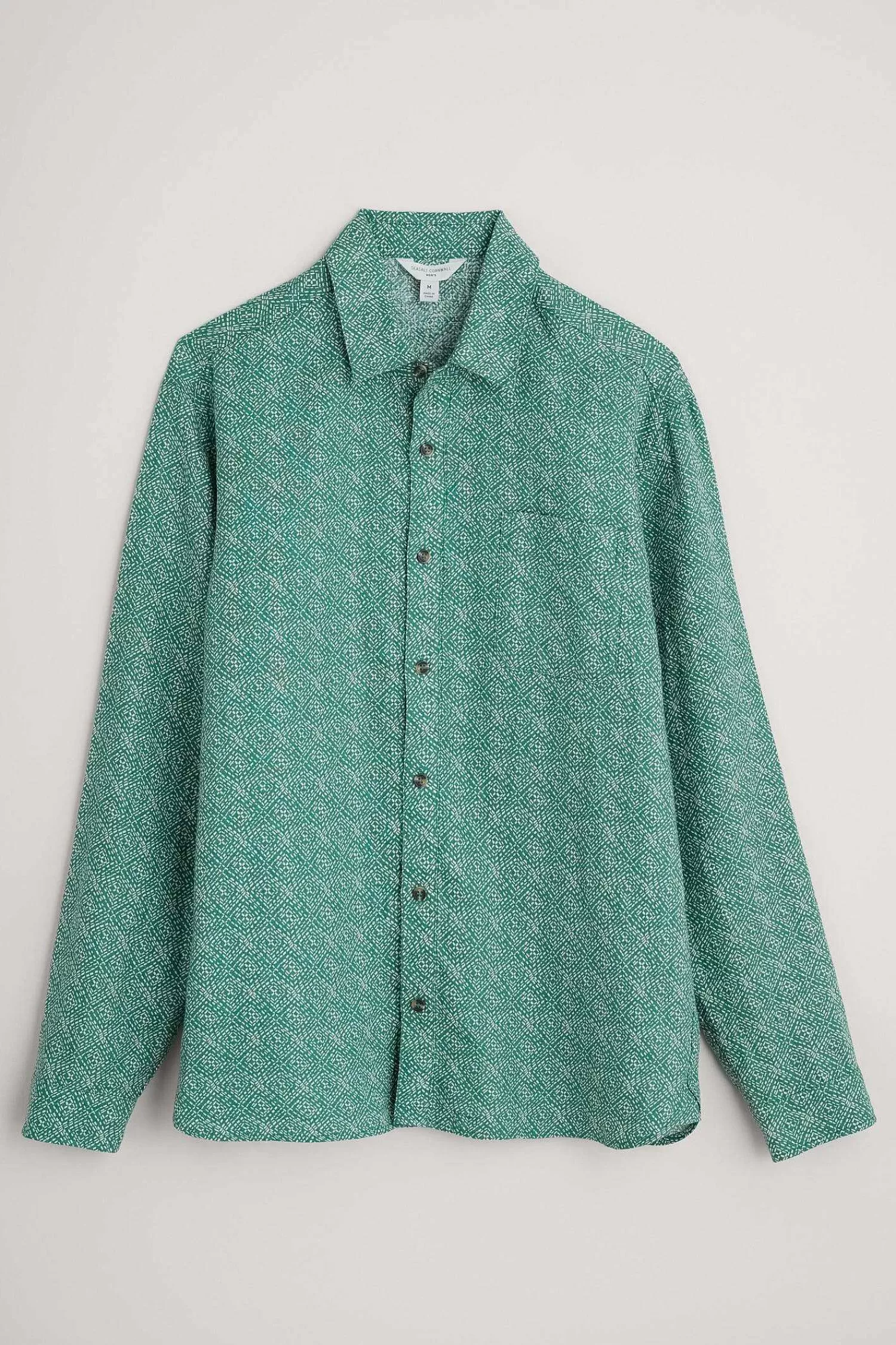 Men Seasalt Cornwall Men'S Anthony Printed Linen Shirt
