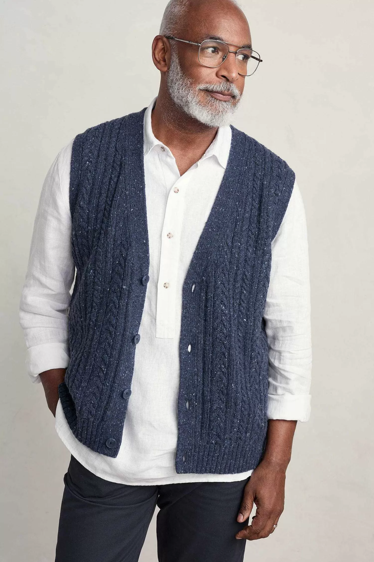 Men Seasalt Cornwall Men'S Boulder Perch Knitted Vest