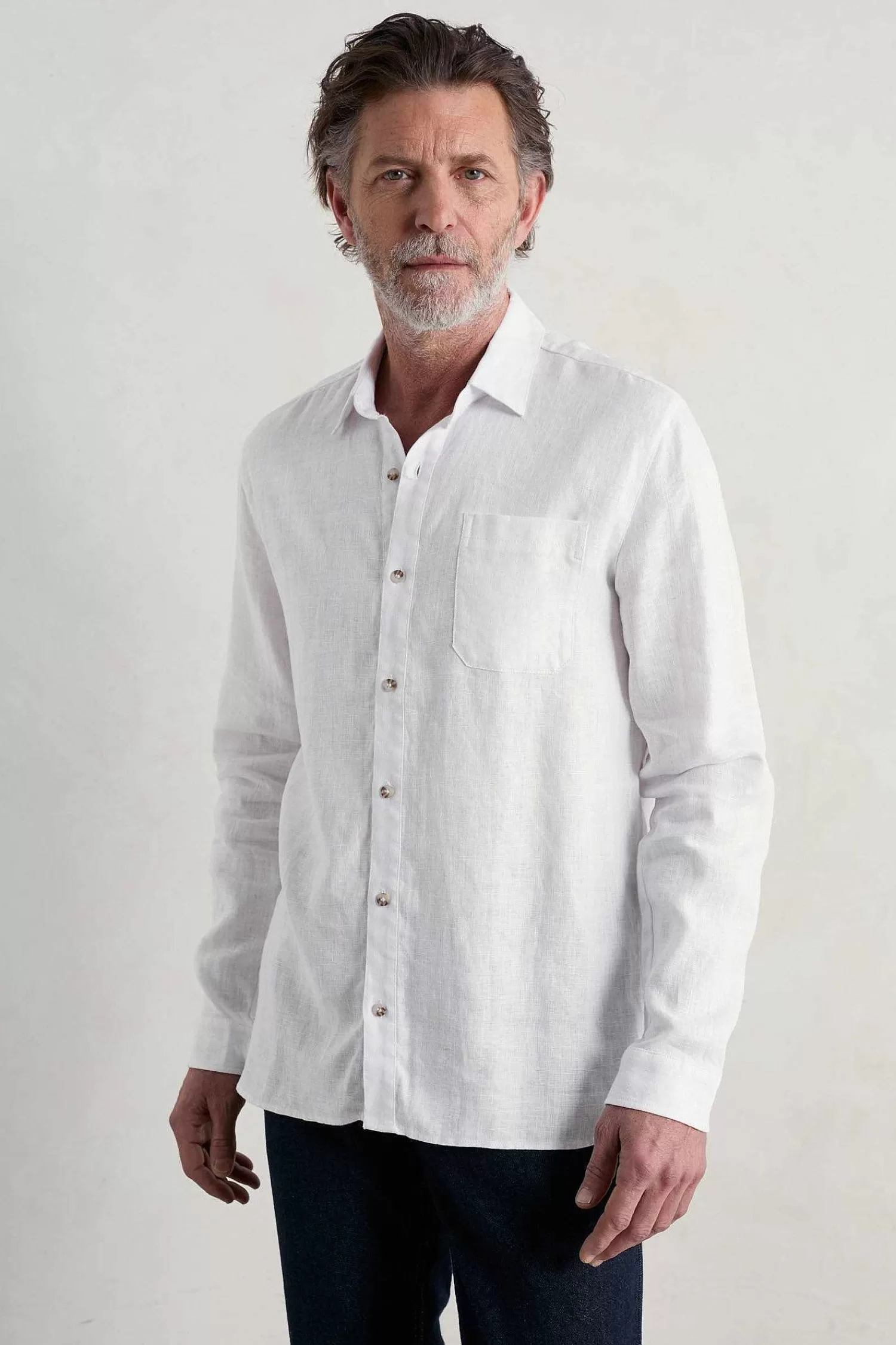 Men Seasalt Cornwall Men'S Curator Linen Shirt