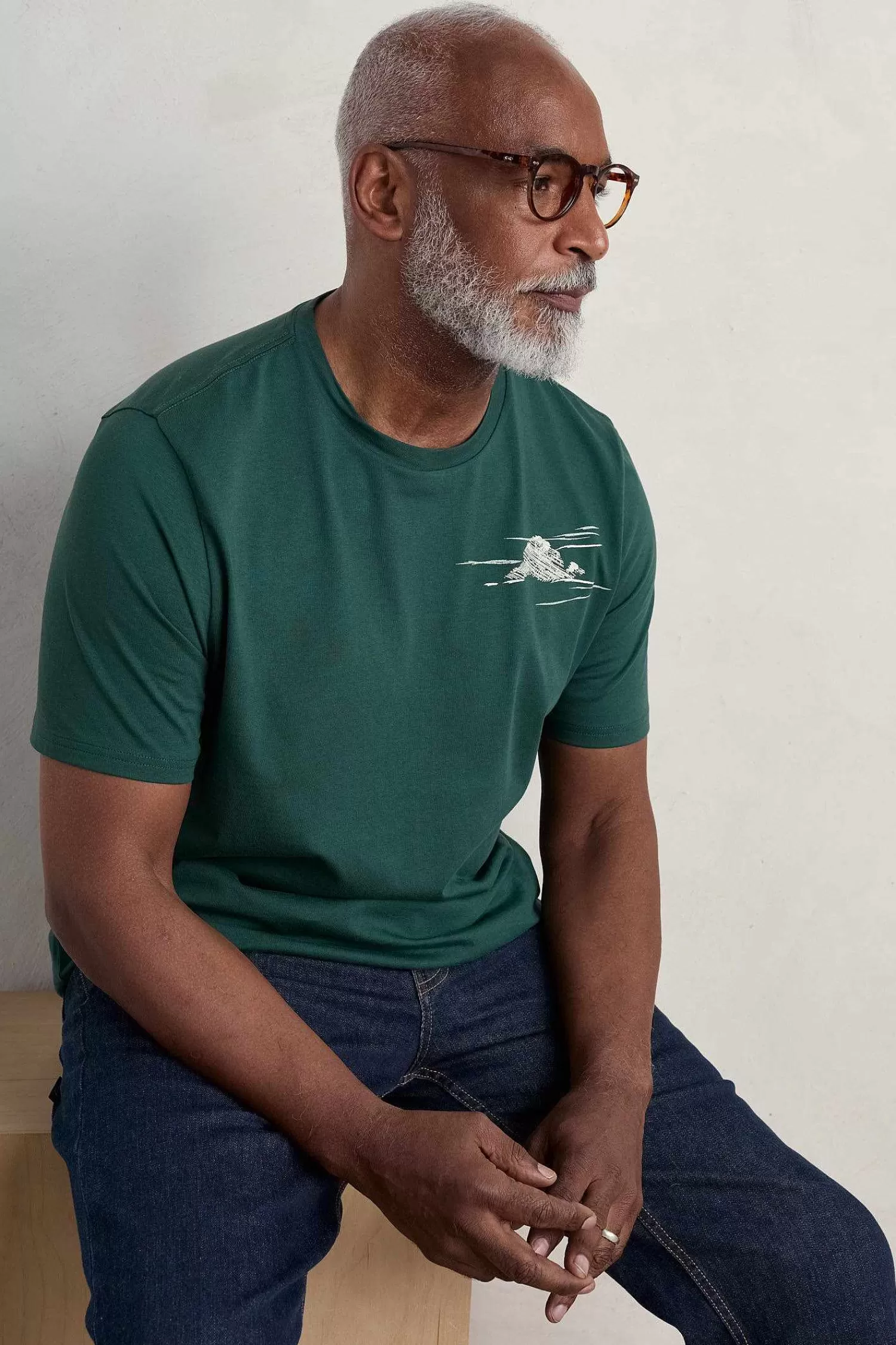 Men Seasalt Cornwall Men'S Downsouse Organic Cotton T-Shirt