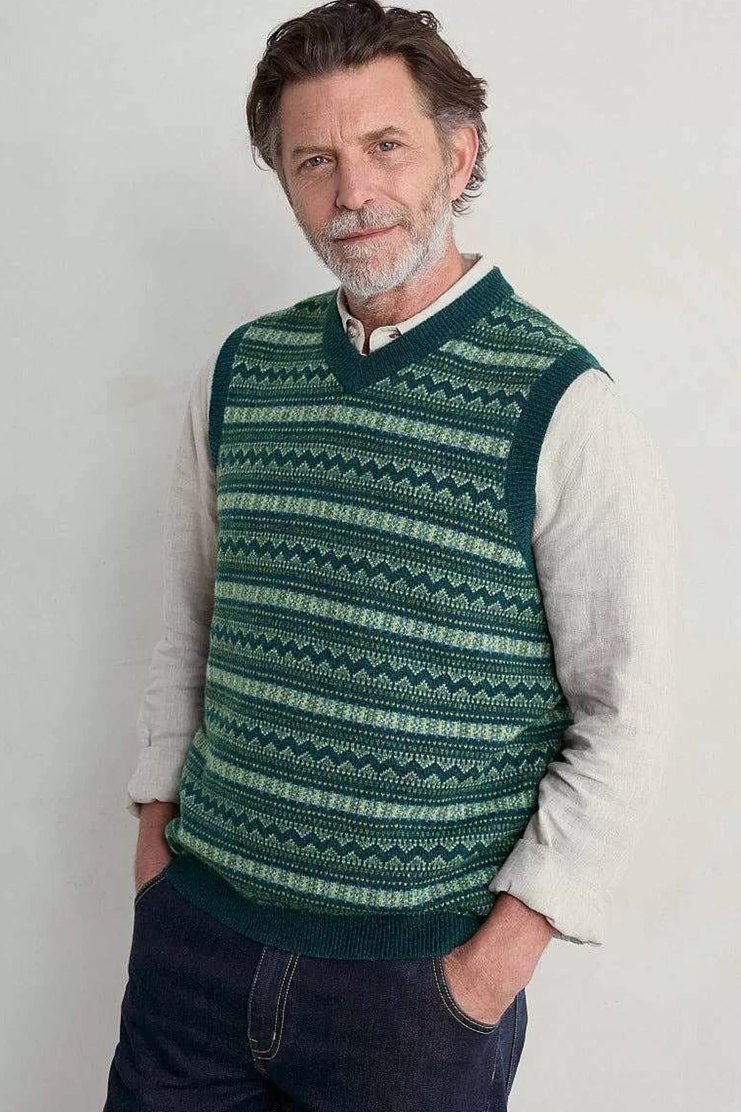 Men Seasalt Cornwall Men'S Fair Isle Walt Vest