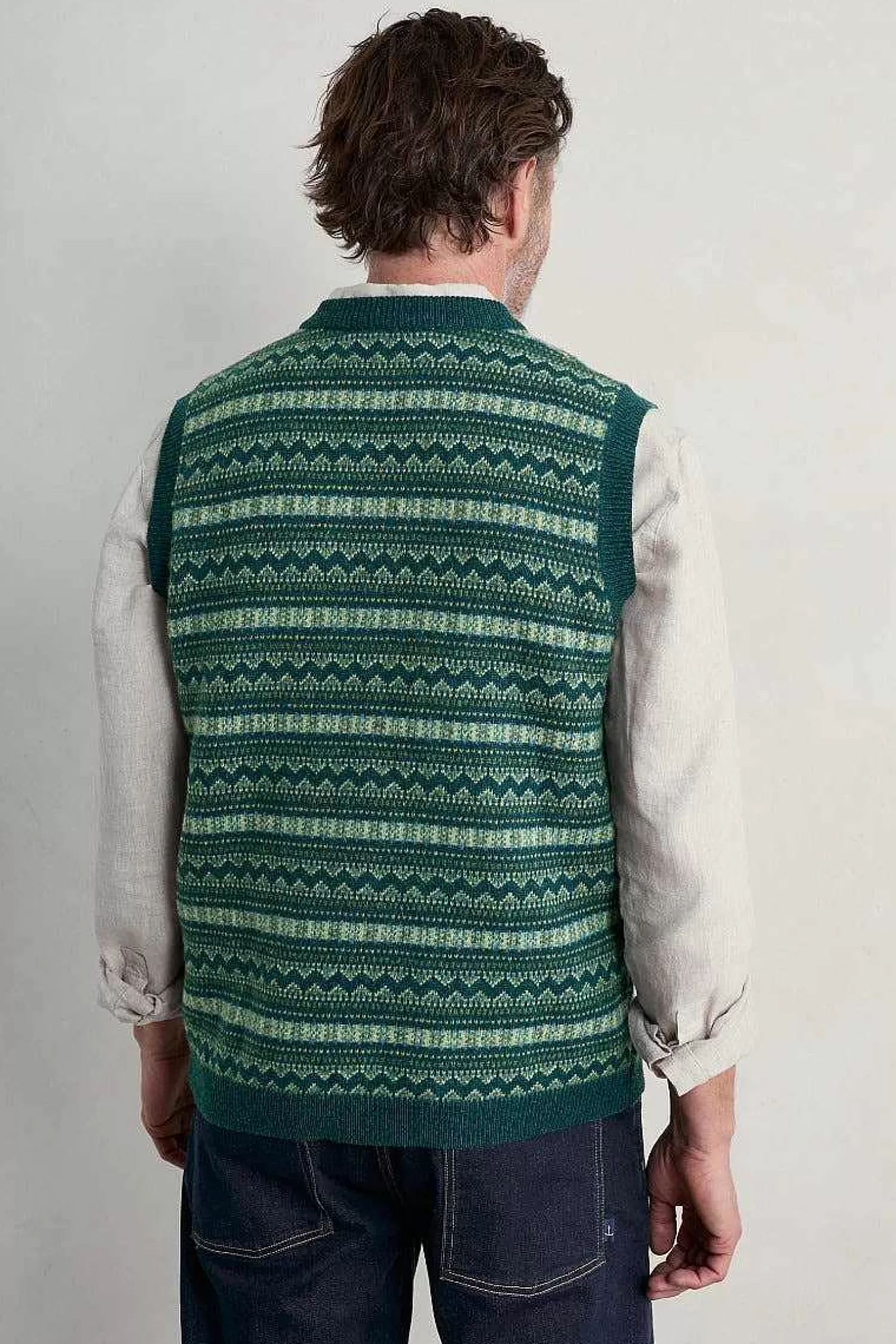 Men Seasalt Cornwall Men'S Fair Isle Walt Vest