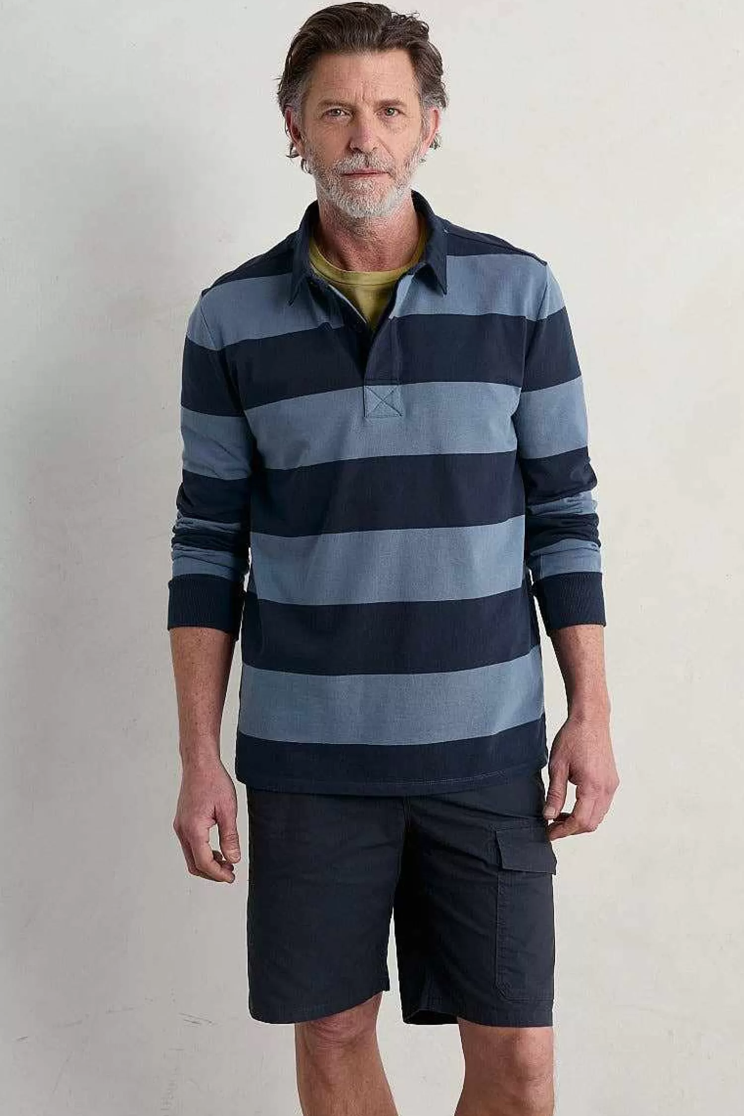 Men Seasalt Cornwall Men'S Herdsman Organic Cotton Rugby Top