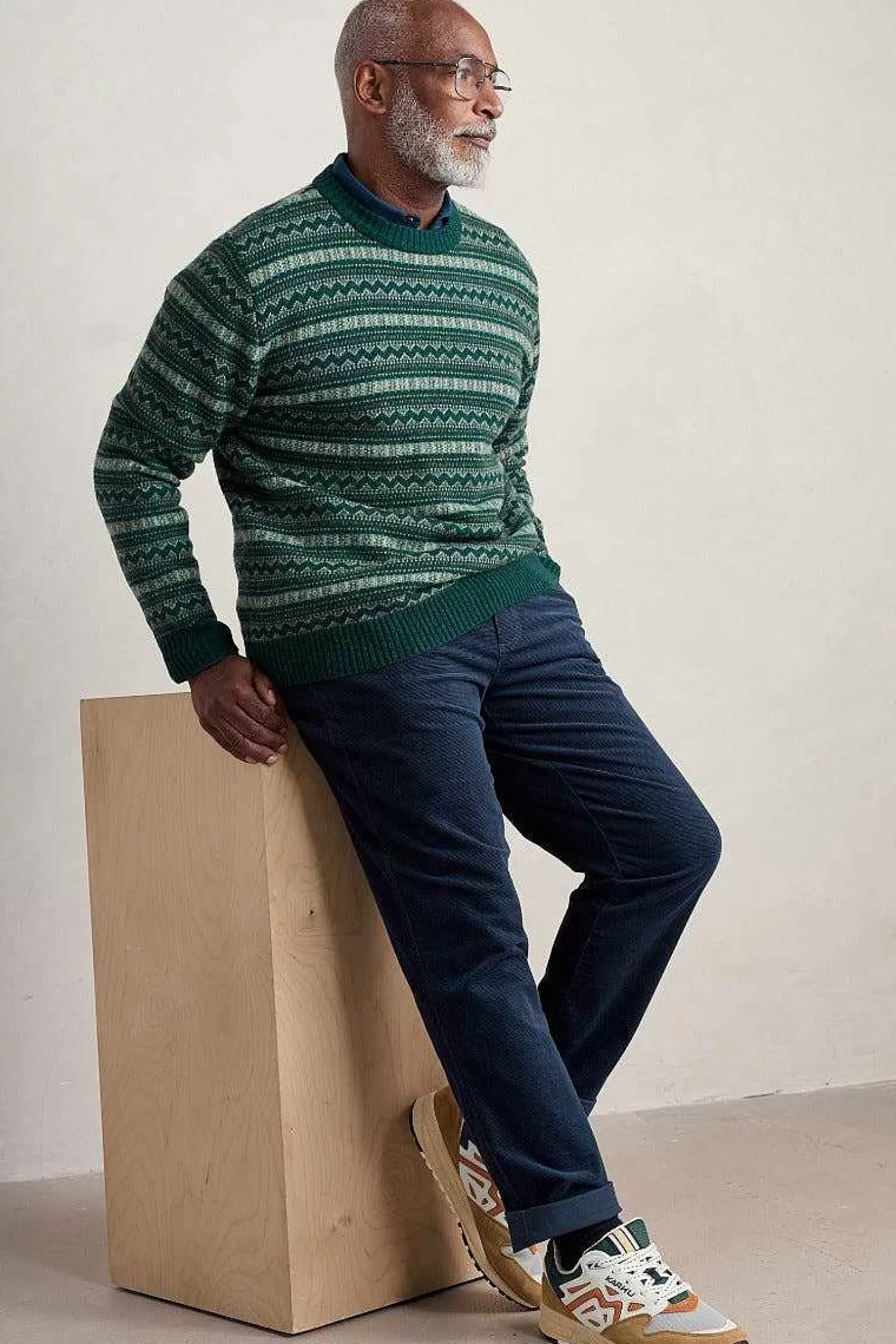 Men Seasalt Cornwall Men'S Layline Fair Isle Jumper