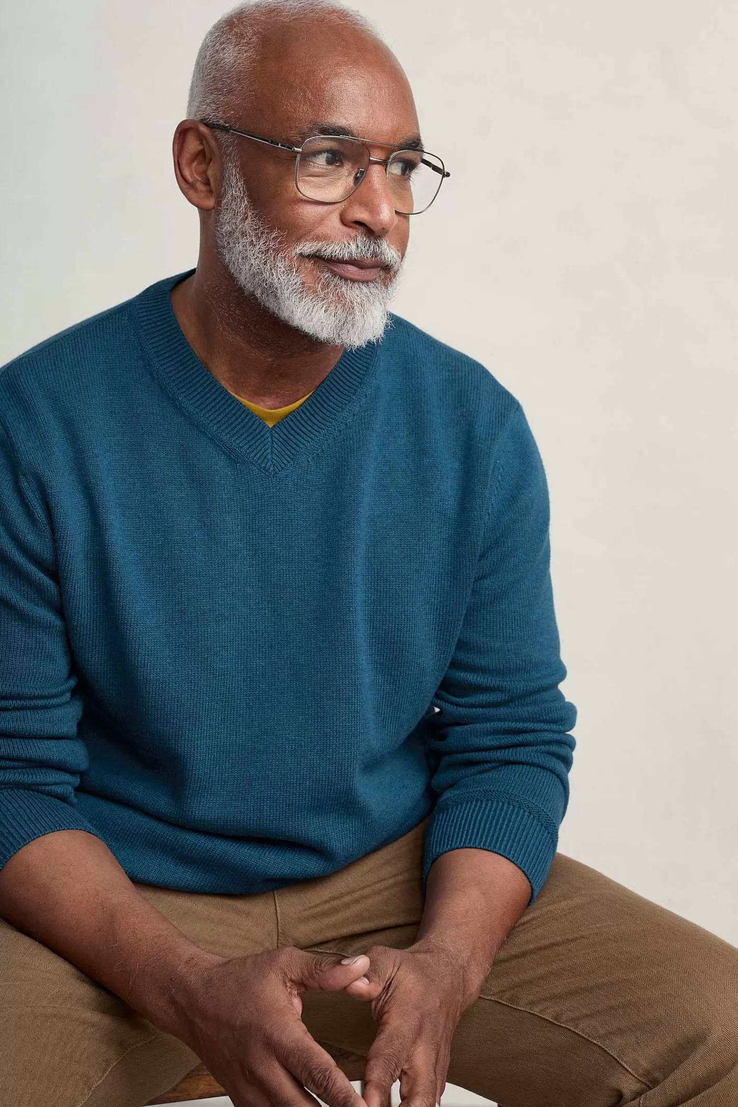 Men Seasalt Cornwall Men'S Mainbrace Organic Cotton V-Neck Jumper