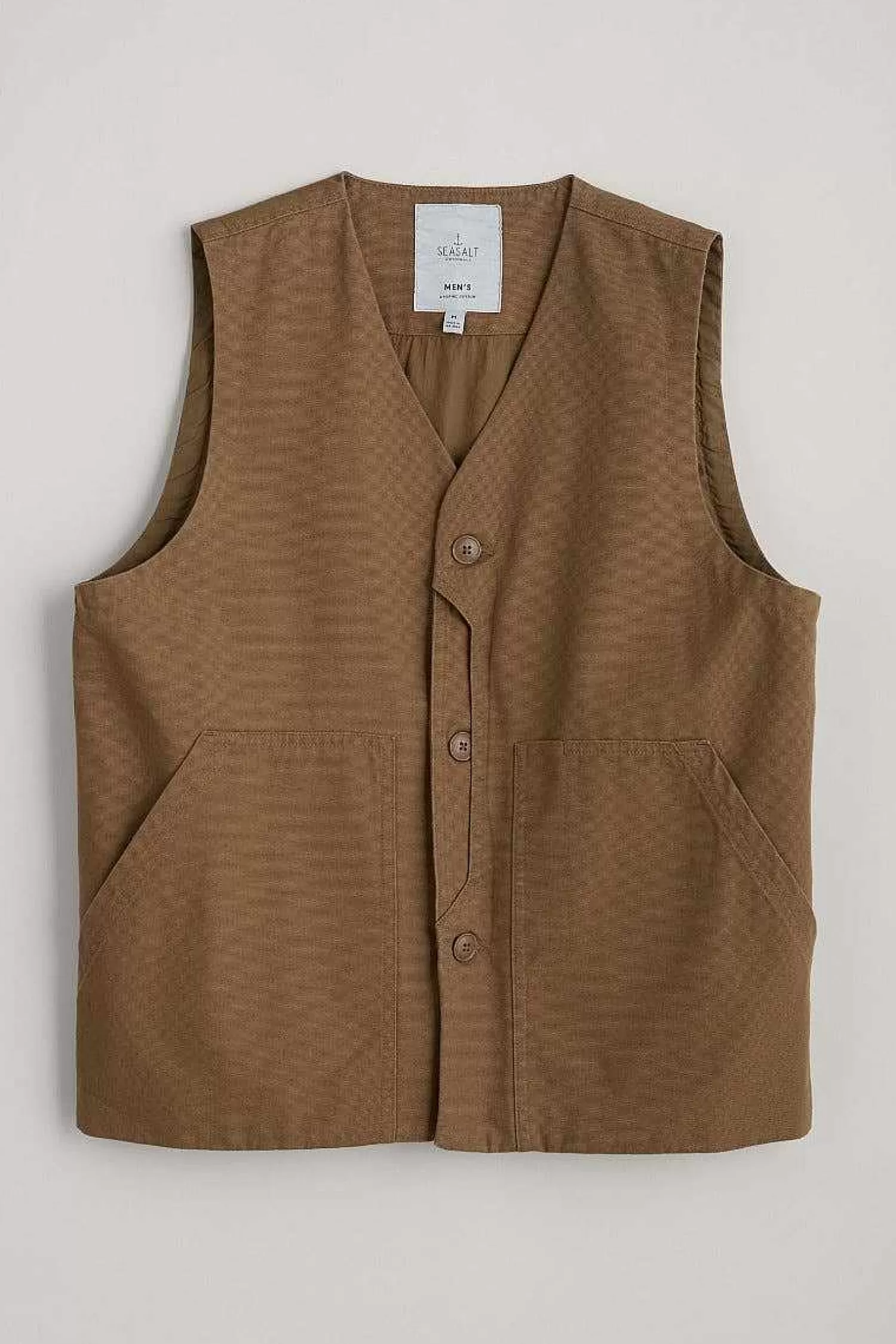 Men Seasalt Cornwall Men'S Organic Cotton Metern Waistcoat