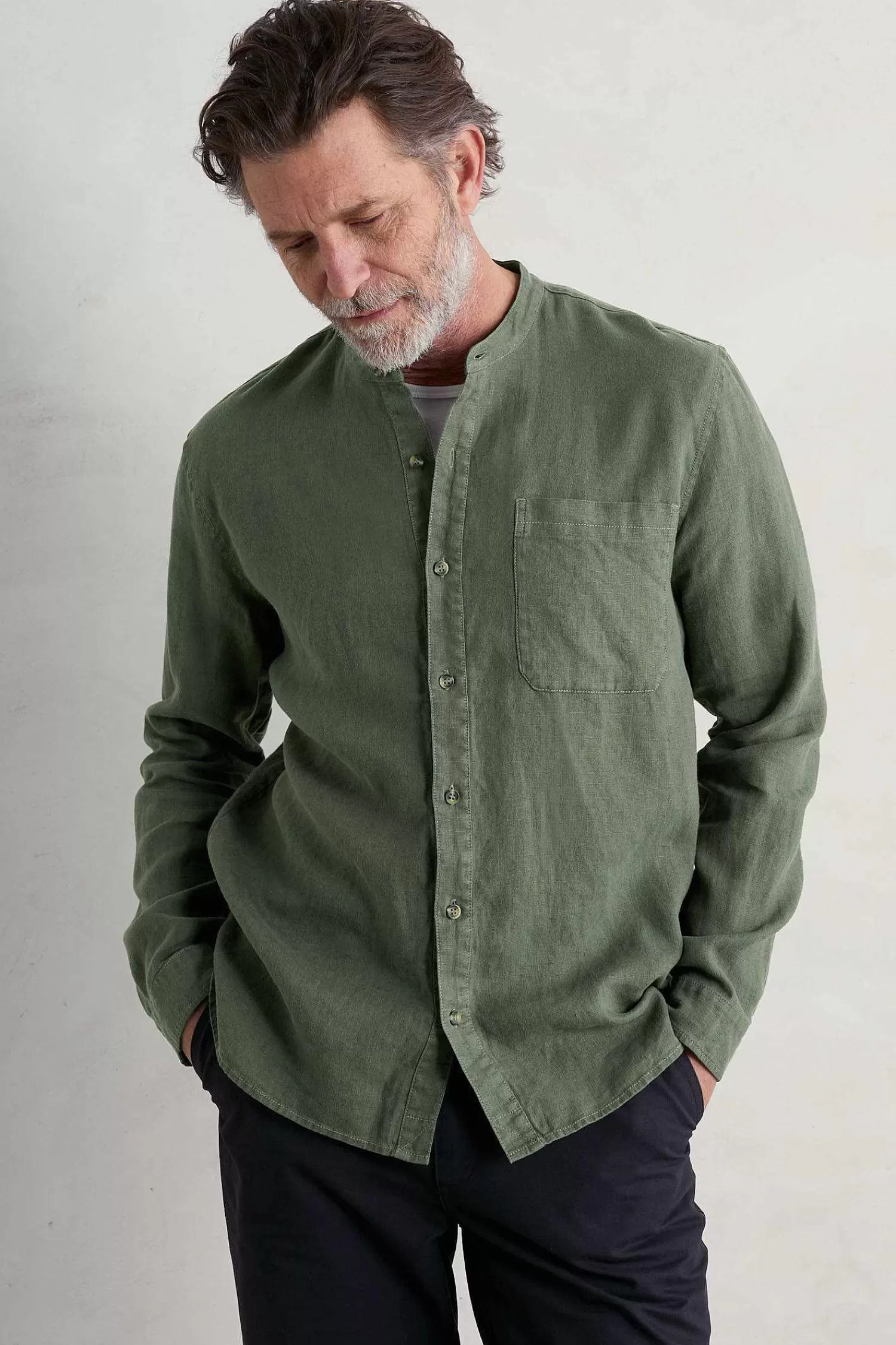 Men Seasalt Cornwall Men'S Porlock Linen Shirt