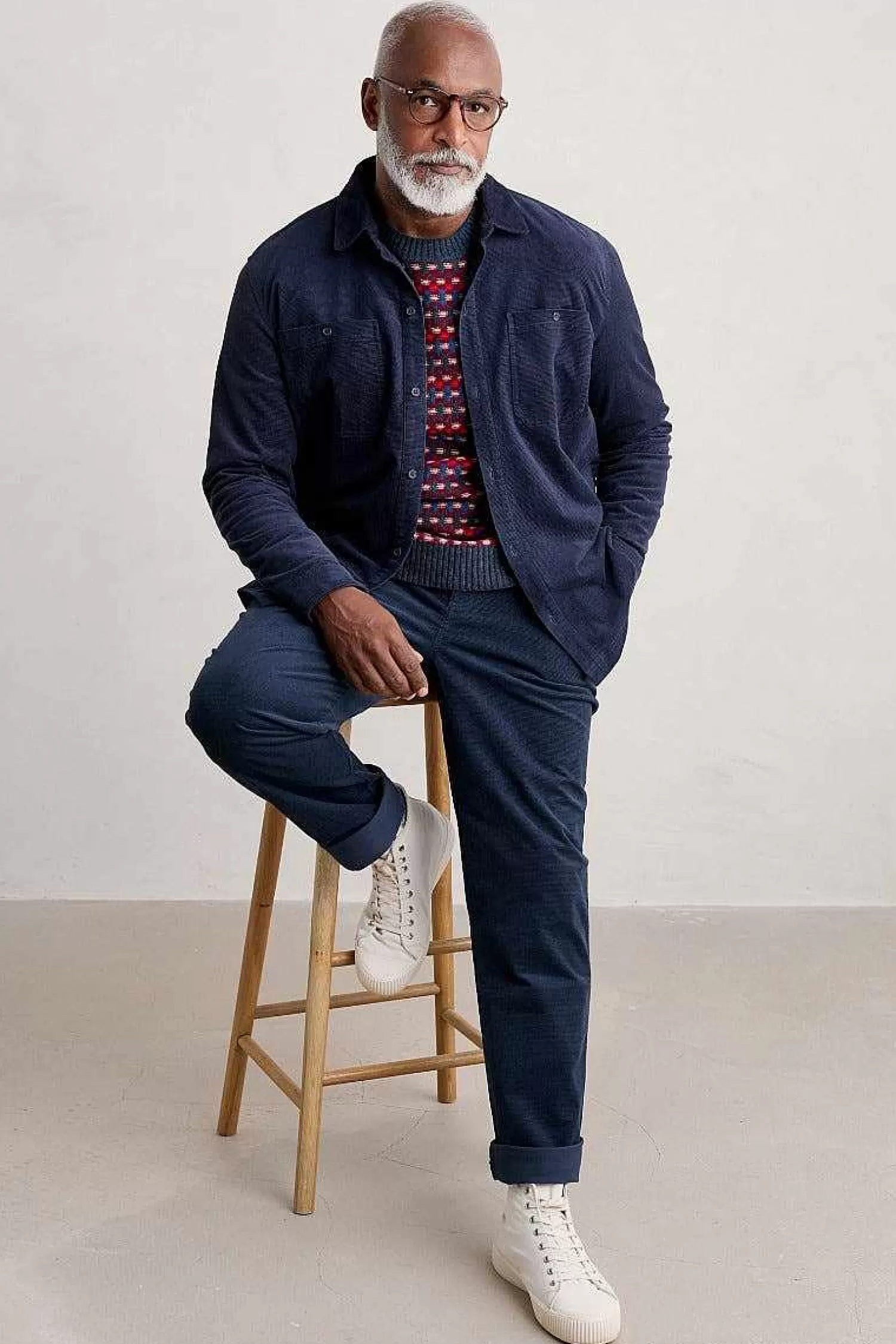 Men Seasalt Cornwall Men'S Ropemaker Waffle Cord Overshirt
