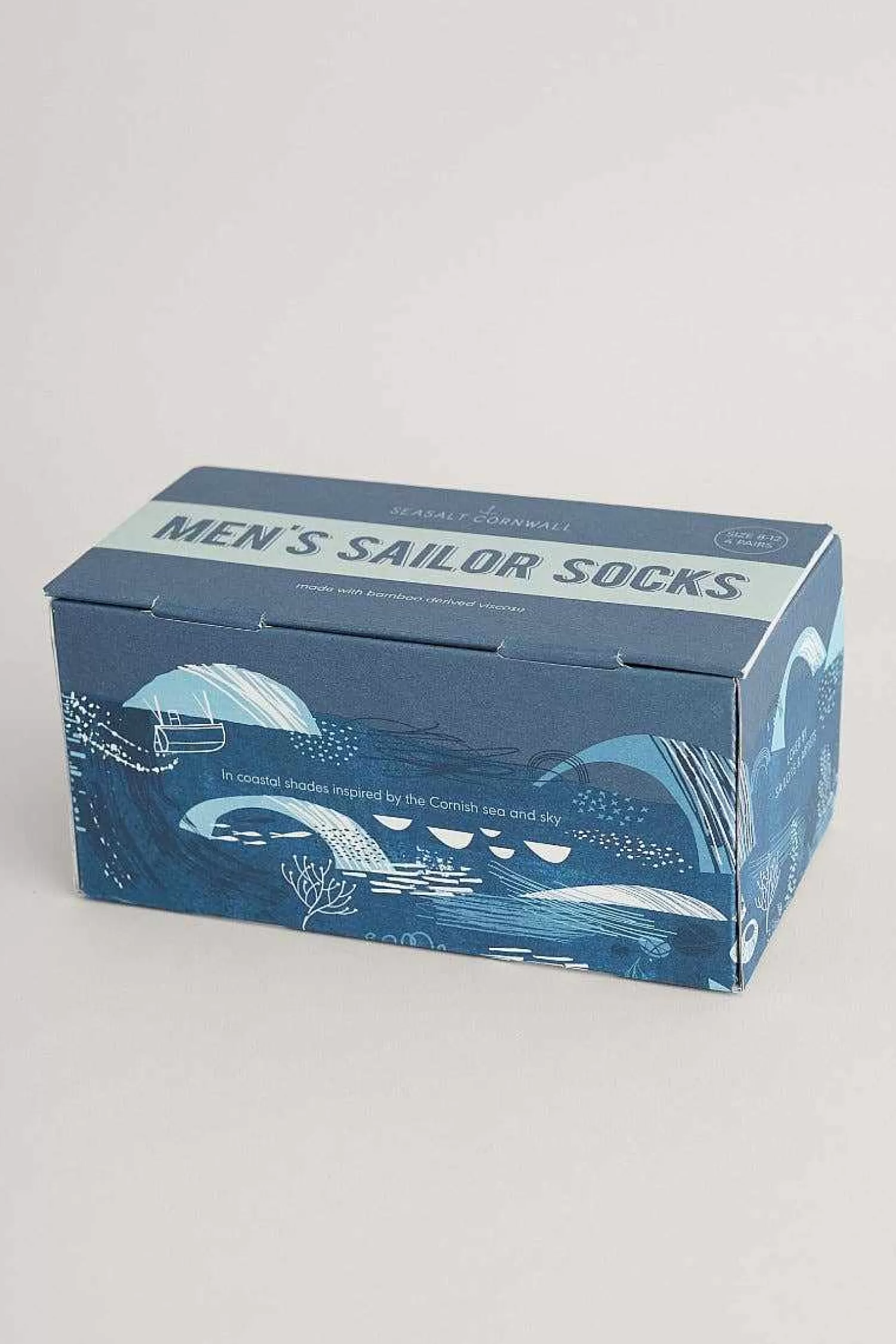 Men Seasalt Cornwall Men'S Step Into The Blue Socks Box Of 4