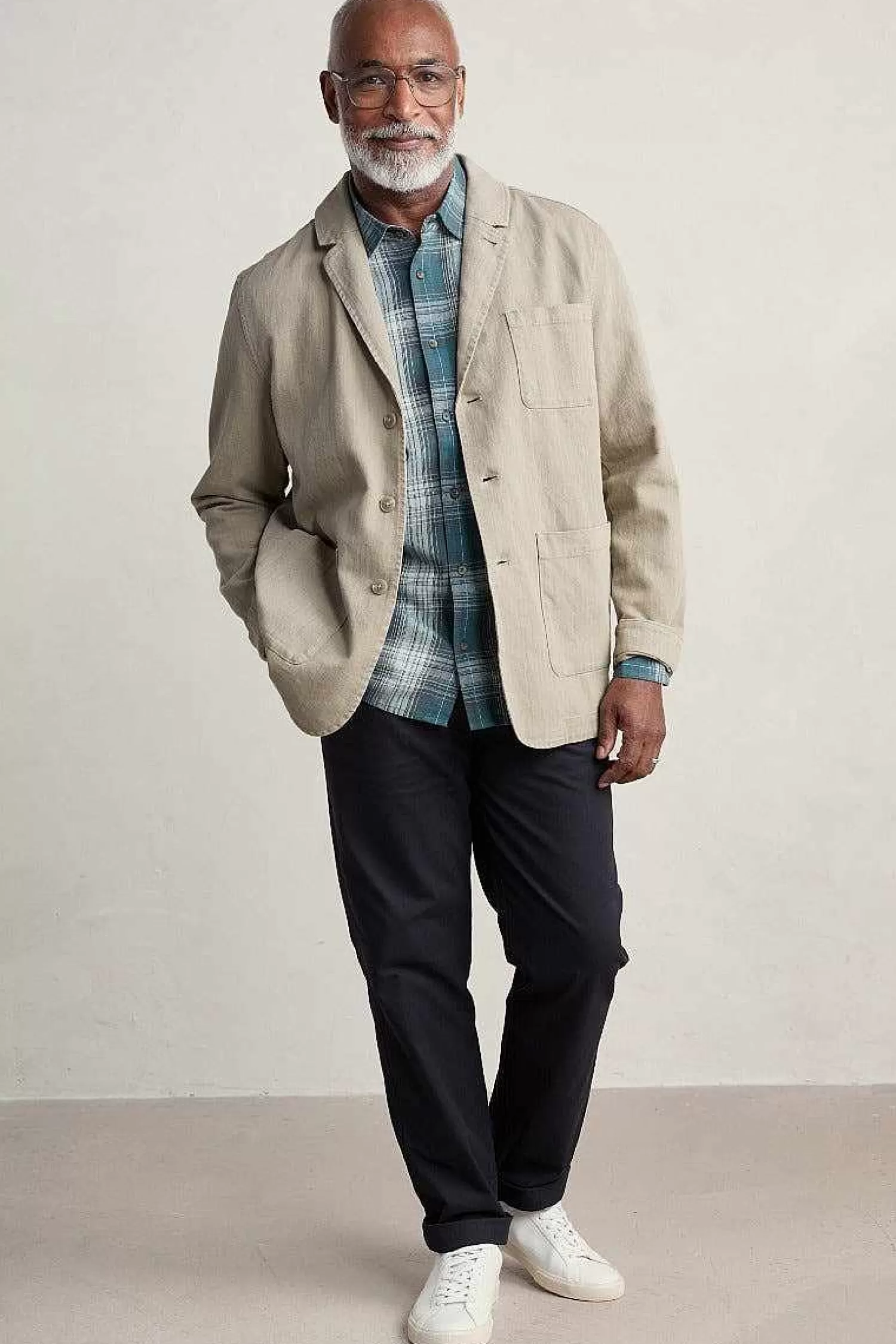 Men Seasalt Cornwall Men'S Stonework Organic Cotton Shirt