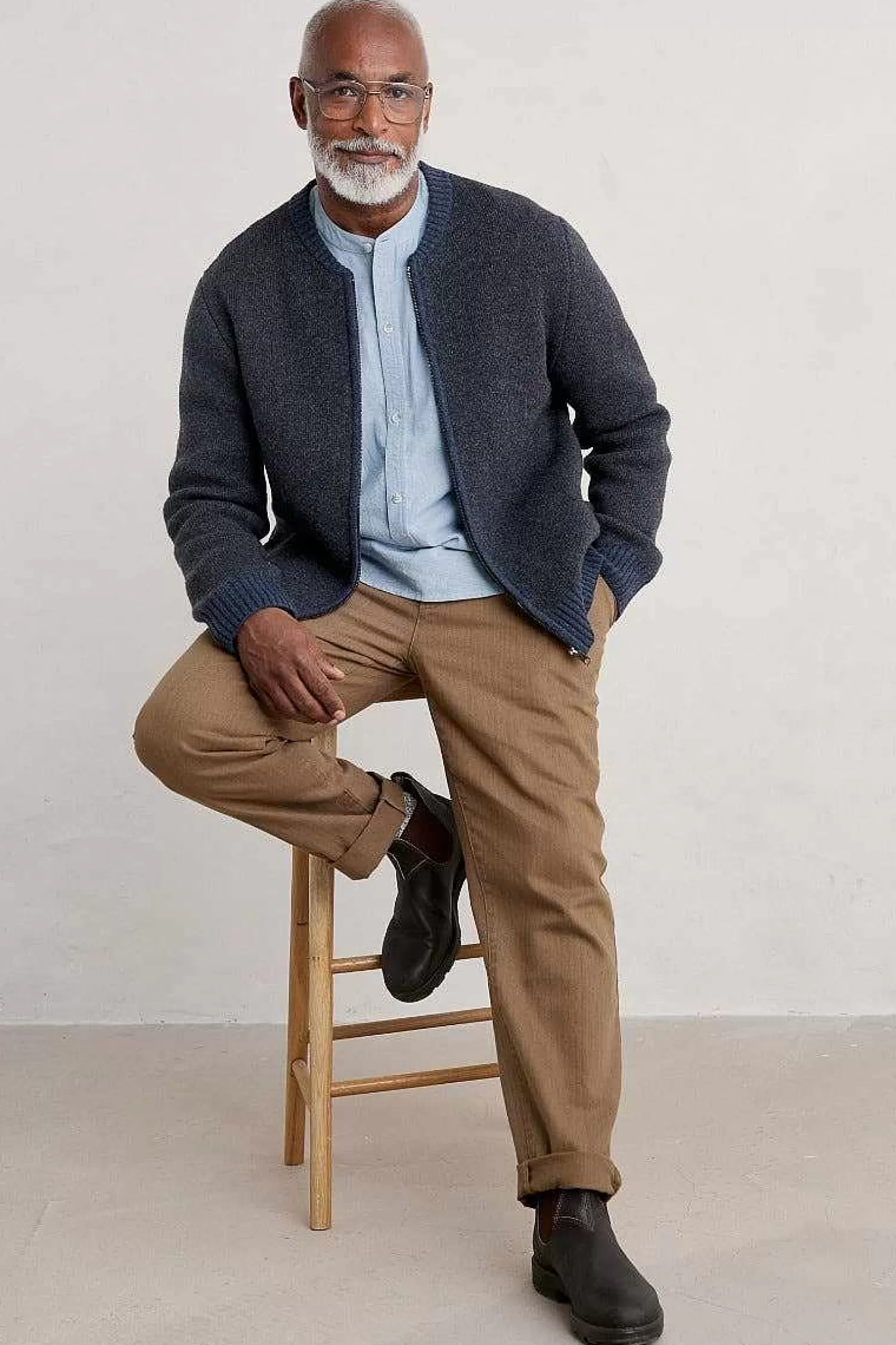 Men Seasalt Cornwall Men'S Thresher Knitted Cardigan