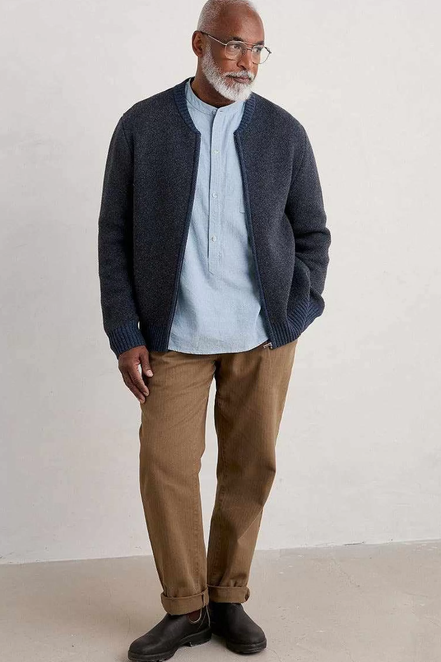 Men Seasalt Cornwall Men'S Thresher Knitted Cardigan