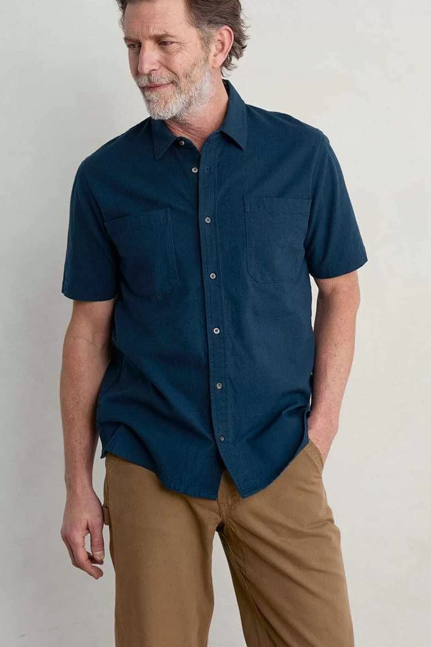 Men Seasalt Cornwall Men'S Trewavas Short Sleeve Shirt (Gots)