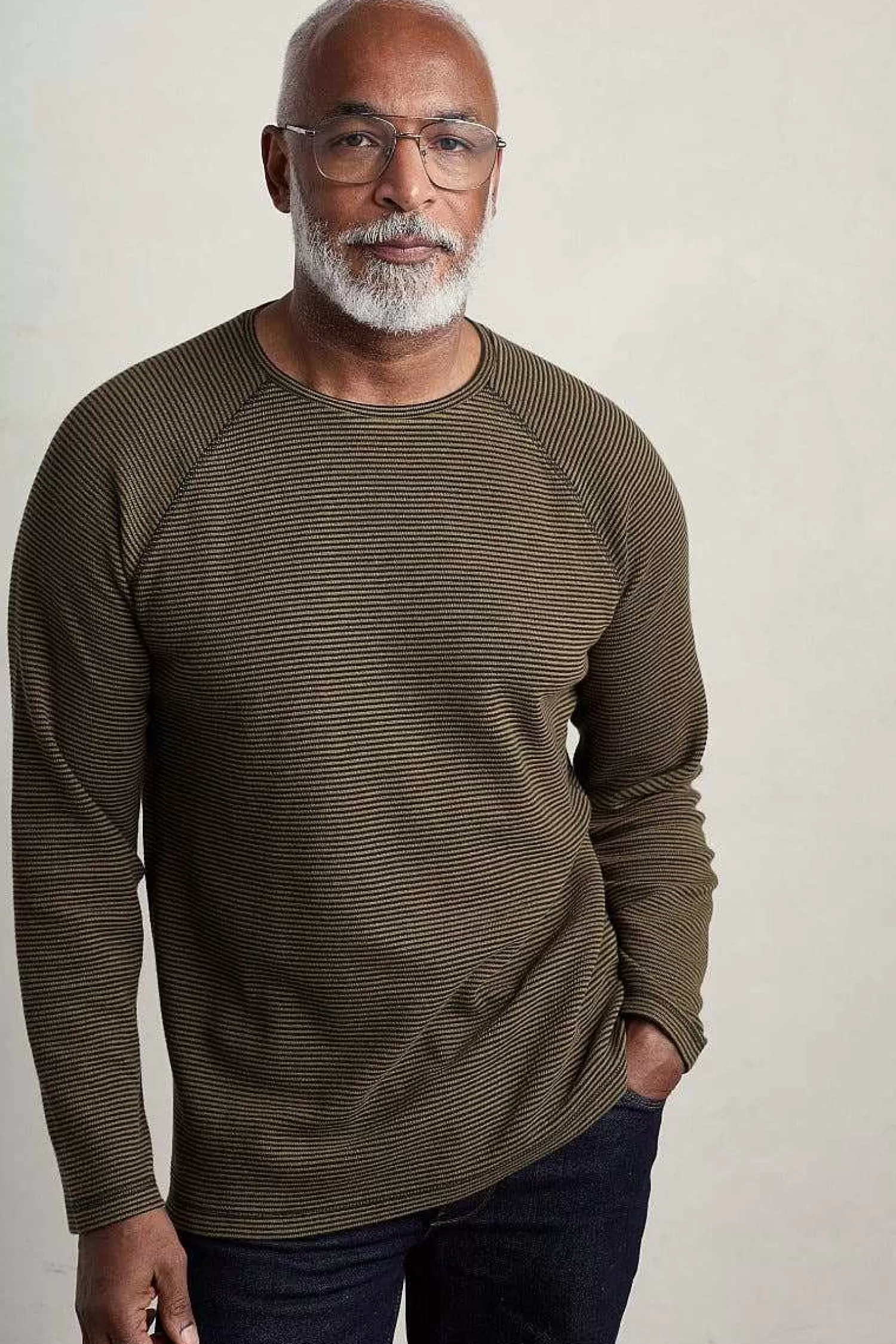 Men Seasalt Cornwall Men'S Venton Striped Long Sleeve Top