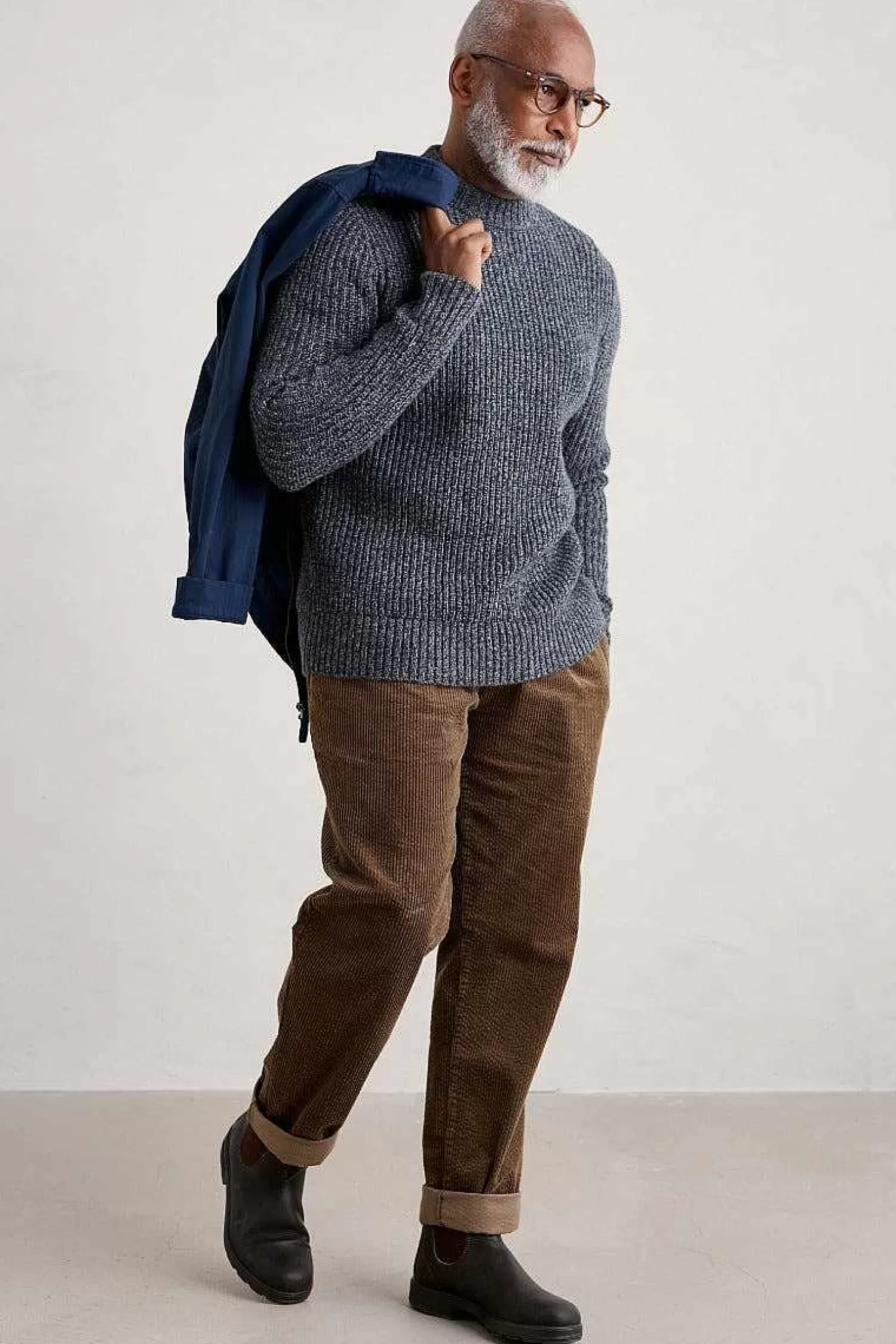 Men Seasalt Cornwall Men'S Wheelwright Ribbed Lambswool Blend Jumper
