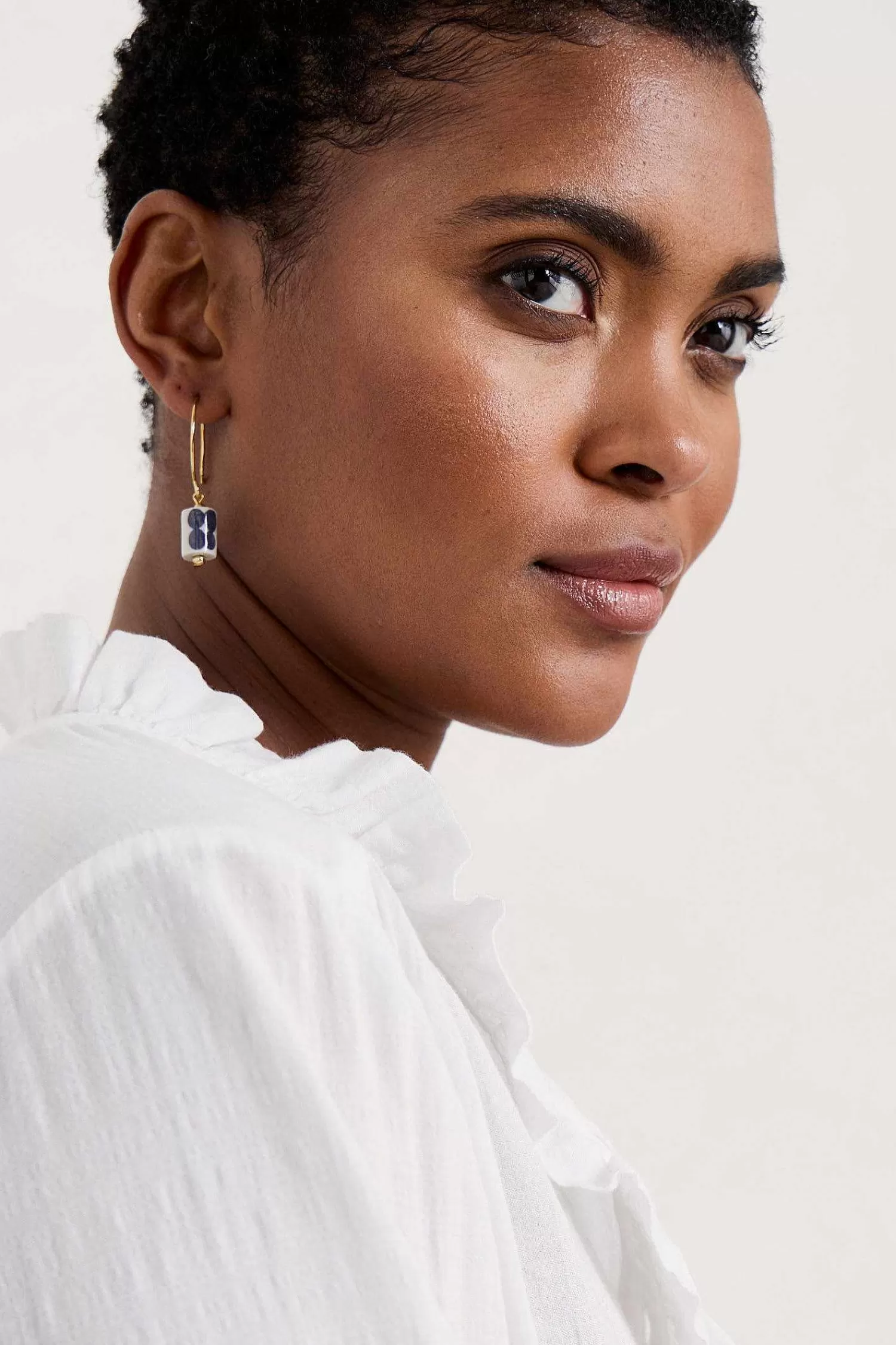 Women Seasalt Cornwall Noon Moor Ceramic Bead Drop Earrings