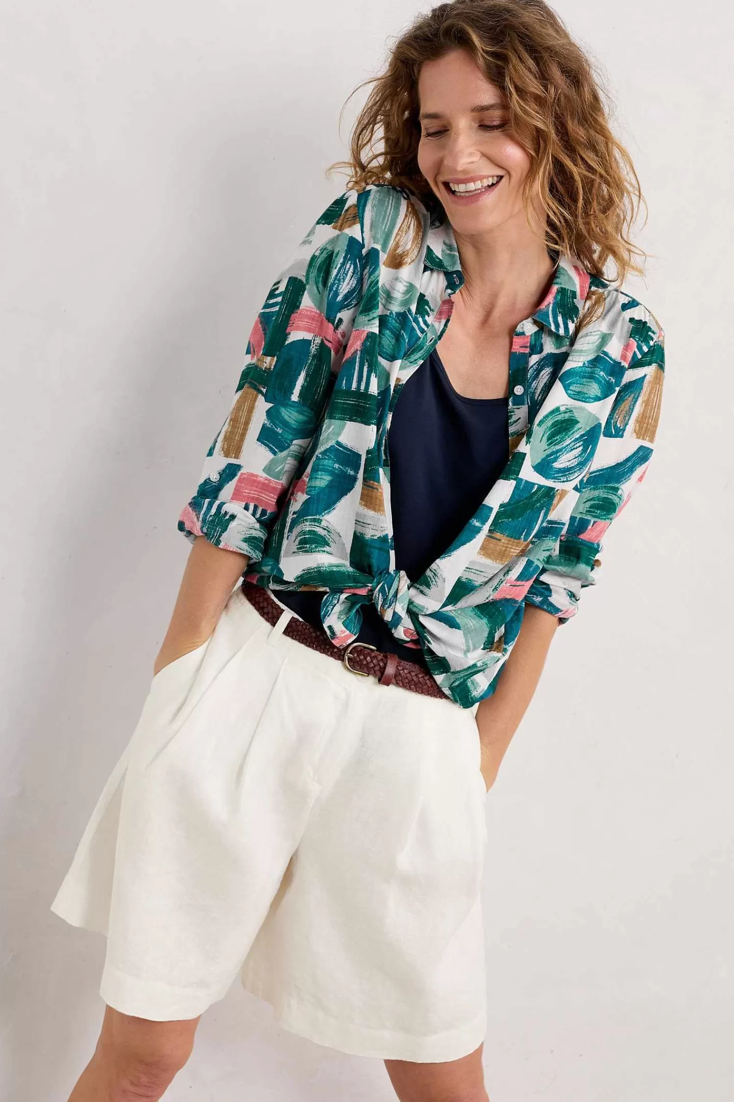 Women Seasalt Cornwall Wren Flutter Longline Shirt